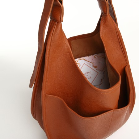 Women's bag on magnet Textura, average size, brown color-5
