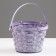 Wicker basket, d17 x 12 x 22 cm, purple, bamboo