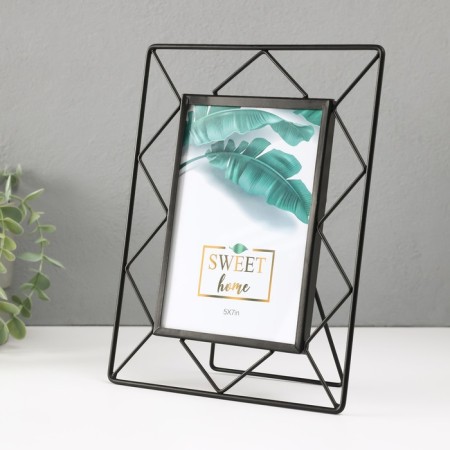 Photo frame Metal in 1 photo 13x18 cm "Loft. Triangles" black 20.5x1x25 cm-1