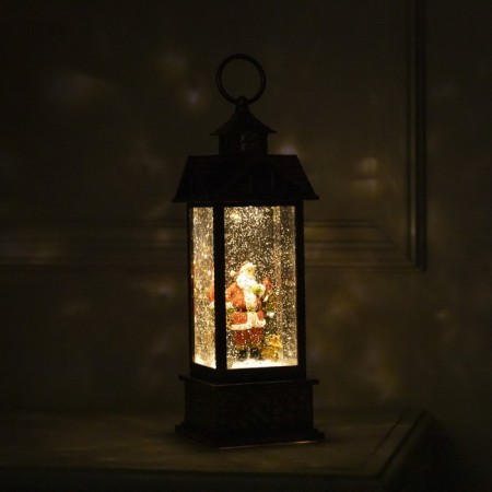 LED figure "Lantern with Santa Claus" 10 × 30 × 10 cm, plastic, AAX3 batteries (not in the kit), USB, glow warm white-4