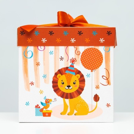 Self -assembly box "Children's" lion 15x15x15 cm-1
