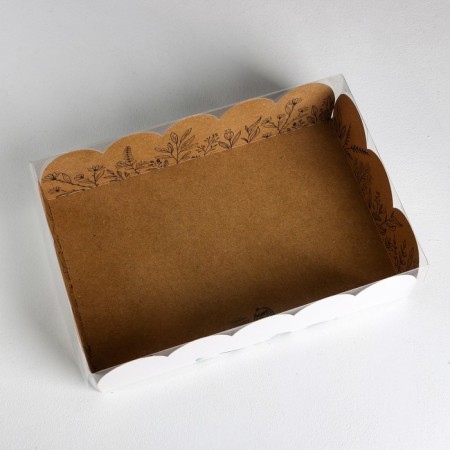 Bearbox, confectionery packaging with PVC lid, “craft”, 20 x 30 x 8 cm-2