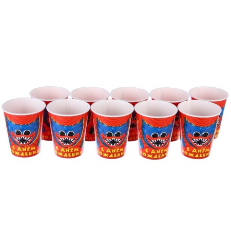 Paper glass "Happy Birthday!", 250 ml, monster-3