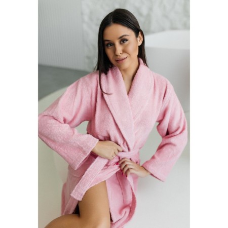Frequency bathrobe, size 46, pink color-7