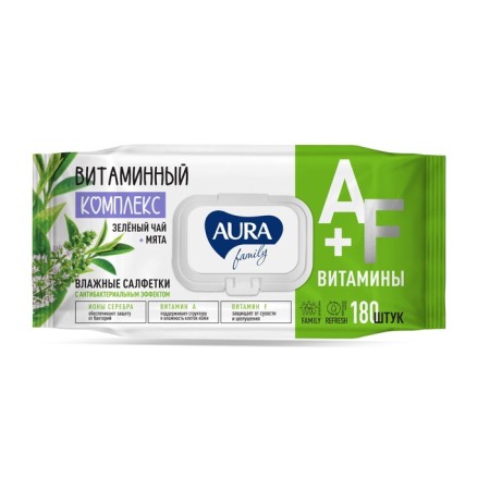 Wet Aura Family napkins with antibacterial effect Big-Pack 180 pcs.-4
