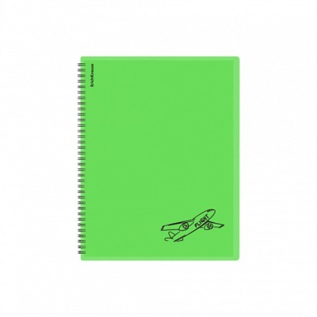 Folder 30 inserts on spirals, A4, 600 μm, Erichkrause "Neon Transport", texture "Sand", green, mix-3