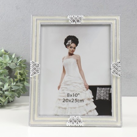 Photo frame 2033 20x25 cm "Glaze" plastic, col. silver