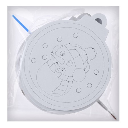 Christmas tree decoration for painting "Veselchak" 4 pcs., Brush-4