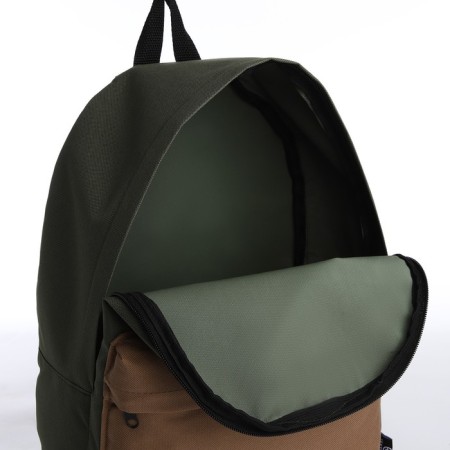 Sports backpack from textiles on lightning, Textura, 20 liters, khaki color/beige-3