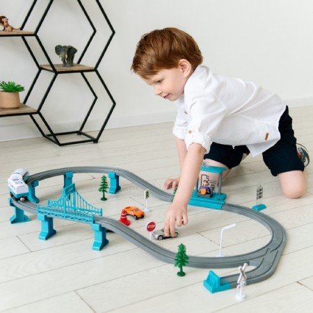 Railway for children "My city", 63 subjects, turquoise-1