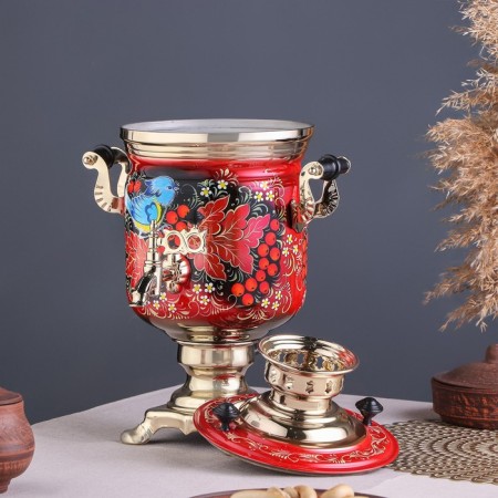 Set "Ryabina", 3 objects, samovar 3 l, teapot 0.7 l, tray-4