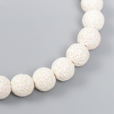 Beads for aromatherapy with the hole "Round. White" d = 1.2 cm set 33 pcs +-3-1