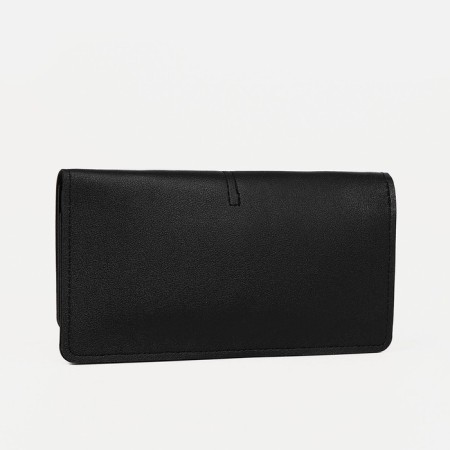 Women's wallet on the button, black color-1