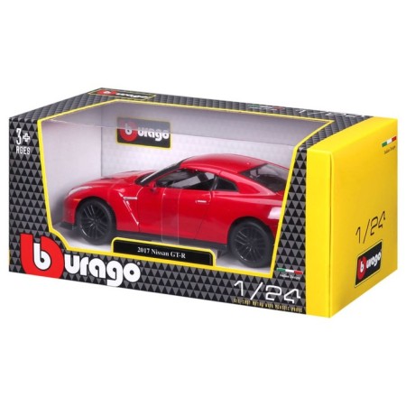 BBURAGO Nissan GT-R 2017, Die-Cast, 1:24, opening doors, red color-11