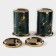 A set of ceramic stands for Gold cutlery, 19.5 × 9 × 18.5 cm, green color