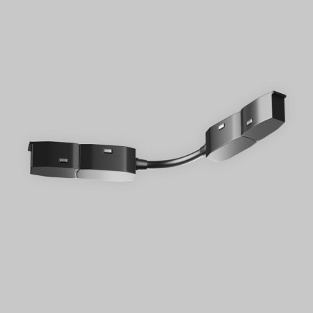 Radius power connector for the track system Technical TRA034CS-B, 19x1.6x1.8 cm, black color-1