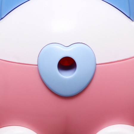 Mechanical sharpener with container, pink/white ears-3