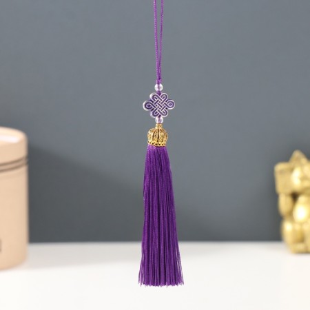 Textile suspension, plastic "Knot of happiness and infinity" purple 0.7x1x9.5 cm