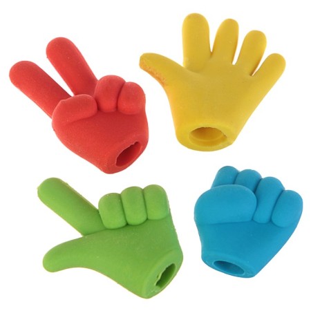 A set of figured erasers "Gestures", 4 pieces, in a package on zip-molniya, mix (barcode on a piece)-2