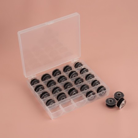 A set of rumps with threads, in the organizer, d = 20 mm, 25 pcs, black color-1