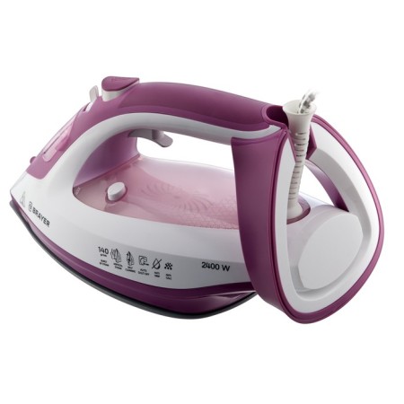 Iron Brayer 4006br, 2400 W, 280 ml, ceramic sole, 25 g/min, 280 ml, white-pink-2
