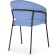 Chair on the metal frame Leo Metal/velor, black/blue 56x52x80 cm