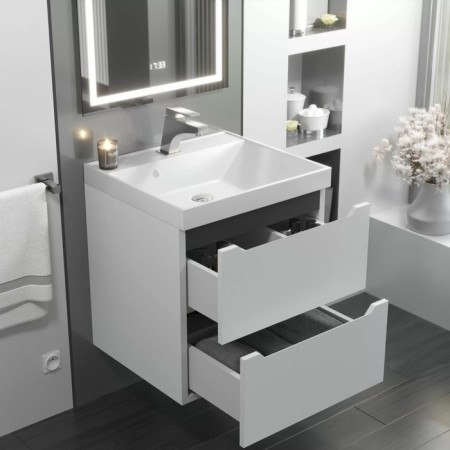 Tumbling under the Uperwood Tanos sink, suspended, 50 cm, white, graphite-3