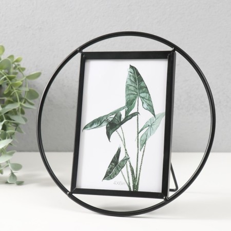 Photo frame Metal in 1 photo 10x15 cm "Loft. Circle" black 19.5x19.5x2 cm-1