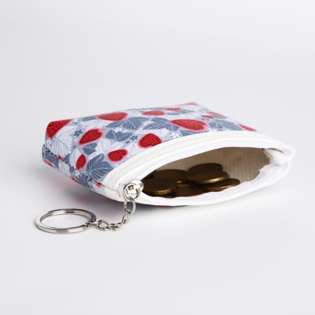 Women's wallet with lightning, white/gray/red color-2