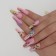 Follow nails "Frigs", 12 pcs, with adhesive plates, ballerina shape, multi -colored