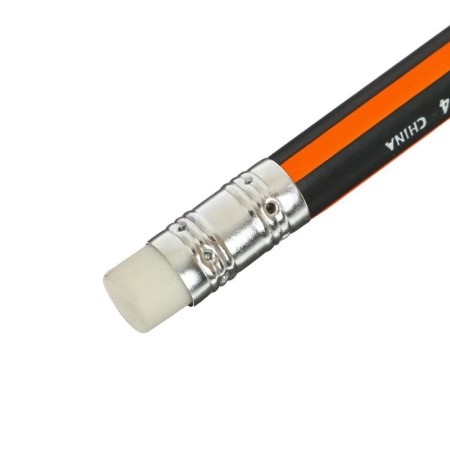 Pencil Chernographic Maped Black Peps HB, three -sided, with an eraser-3