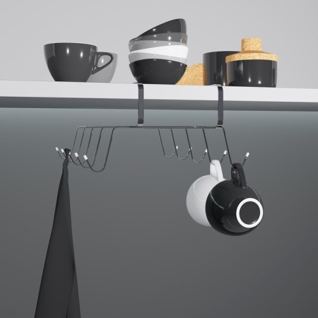 Holder for mugs suspended for 10 objects of the share, 29 × 14 × 8.5 cm, silver color-3