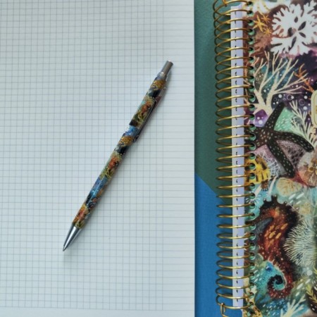 Notebook B5, 60 sheets in a cage on the crest "Fantasy. Corals", on a solid substrate, cover cardboard, lamination Soft Touch, embossing foil, block 70 g/m2-3