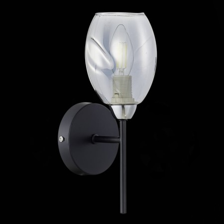 Wall lamp EVOLUCE. Sle155511-01. Gloa. 1x40 W, E14, 13x28 cm, black color, chrome-3