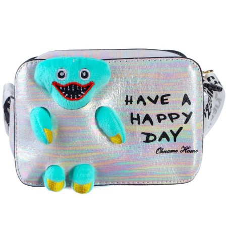 Children's bag with lightning, 6x11x13 cm, adjustable belt, white mix-2