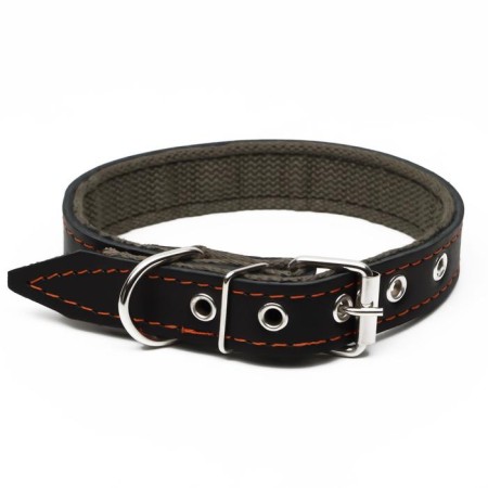 Collar combined leather/tarpaulin, 53 x 2.5 cm, Osh 35-45 cm, black-1