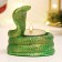 Snowstick "Snake of Cobra" Green with gilding, 8x5cm