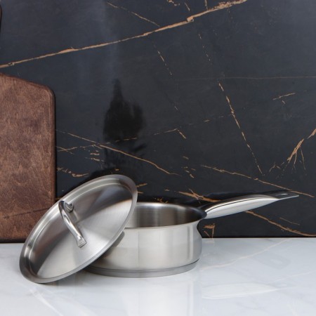 Stear, 1.2 l, d = 16 cm, h = 6 cm, metal cover, triple bottom, induction-1