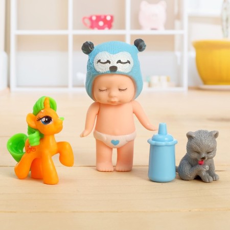 Pups "Baby" with pets, with accessories, mix-3