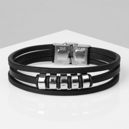 Bracelet unisex "power" nuts, black color with silver, 22 cm