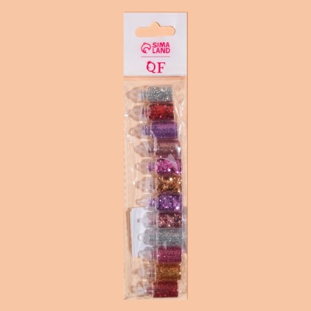 Sparkles for the decor "pink mood", a set of 12 bottles, large/small, colorful-3