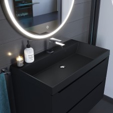 Sink uperwood Classic Quartz 80 cm, quartz, black matte, coal