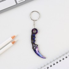 Брелок для ключей деревянный "Керамбит", космос, 2,5 х 7 см