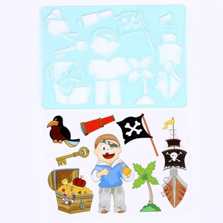 Stencil for babies "Young Pirate" with coloring