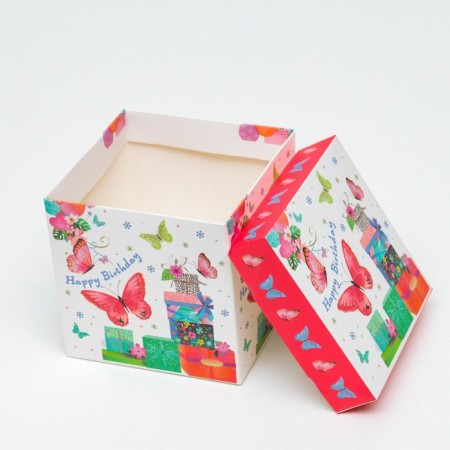 Self -assembly box "Butterflies" 10x10x10 cm-3