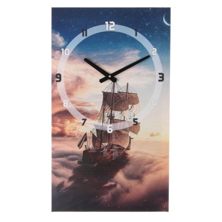 Carty clock is wall-mounted, series: interior, "ship in heaven", smooth move, 35 x 60 cm