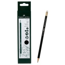 Pencil black-granographic Faber-Castell HB 1112 with an eraser, black