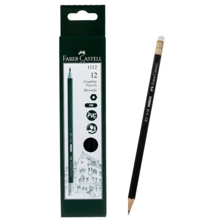 Pencil black-granographic Faber-Castell HB 1112 with an eraser, black