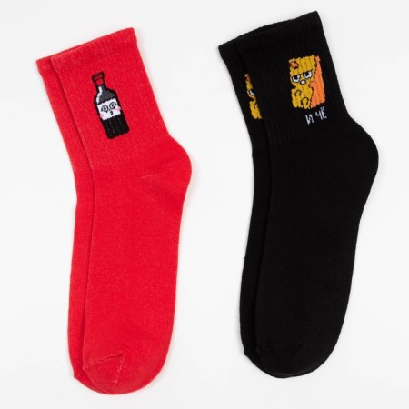Set of female socks kaftan "wine" 2 pairs, size 36-39-3