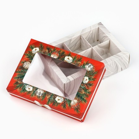 Folding box under 6 sweets “Snow Tale”, 13.5 x 9.8 x 3.8 cm, New Year-4